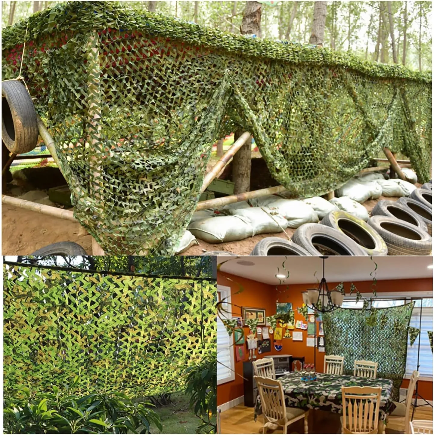 Camouflage Netting Army Camo Net Camo Tarp Camp Netting Garden Sunshade for Military Theme Shooting Decoration Sunshade Camping and Building Shelters