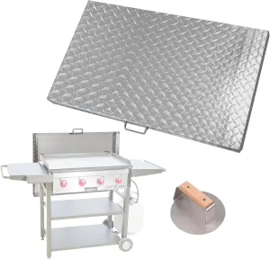 Camp Chef FTG600 32 Inch Griddle Cover, Griddle Accessories, FTG600 Cover, Flat Top Grill Cover for Camp Chef, Great for Outdoors, use as Tabletop, Diamond Plate Aluminum