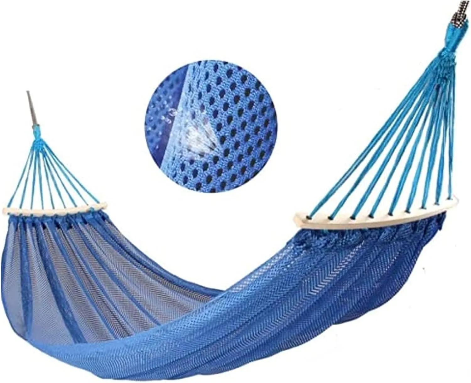 Camp Hammock Swing Travel Hammock Portable Hammock Comfortable Folding Mesh Net Camping Accessories Single Hammock Outdoor Indoor Strong, Blue 3set