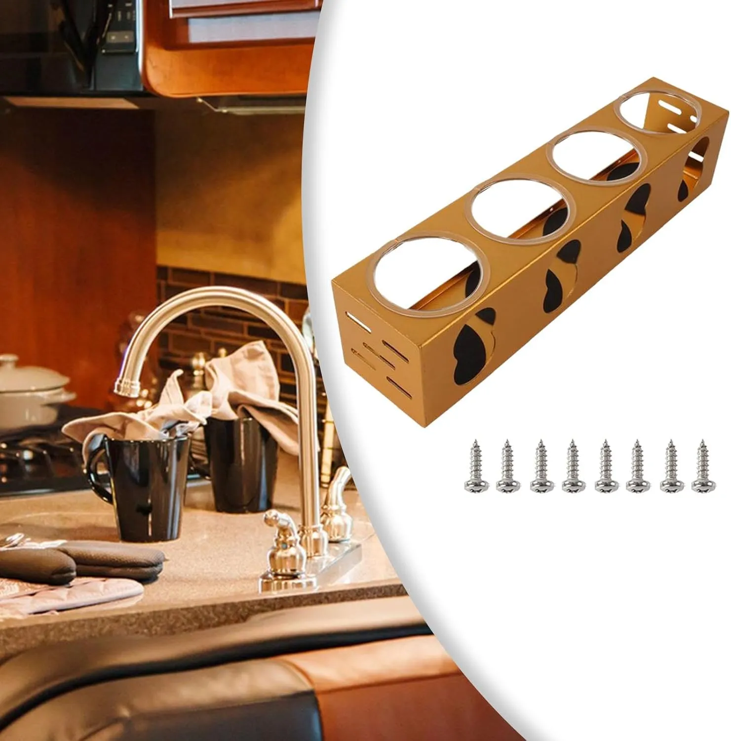 Camp RV Spice Shelf Organizer, Camping RV Trailer Kitchen Seasoning,
