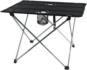 Camp Table Camping Table Collapsible Portable Roll Up Outdoor Foldable Fishing Table Ultralight Oxford Cloth Folding Picnic Table (Black)