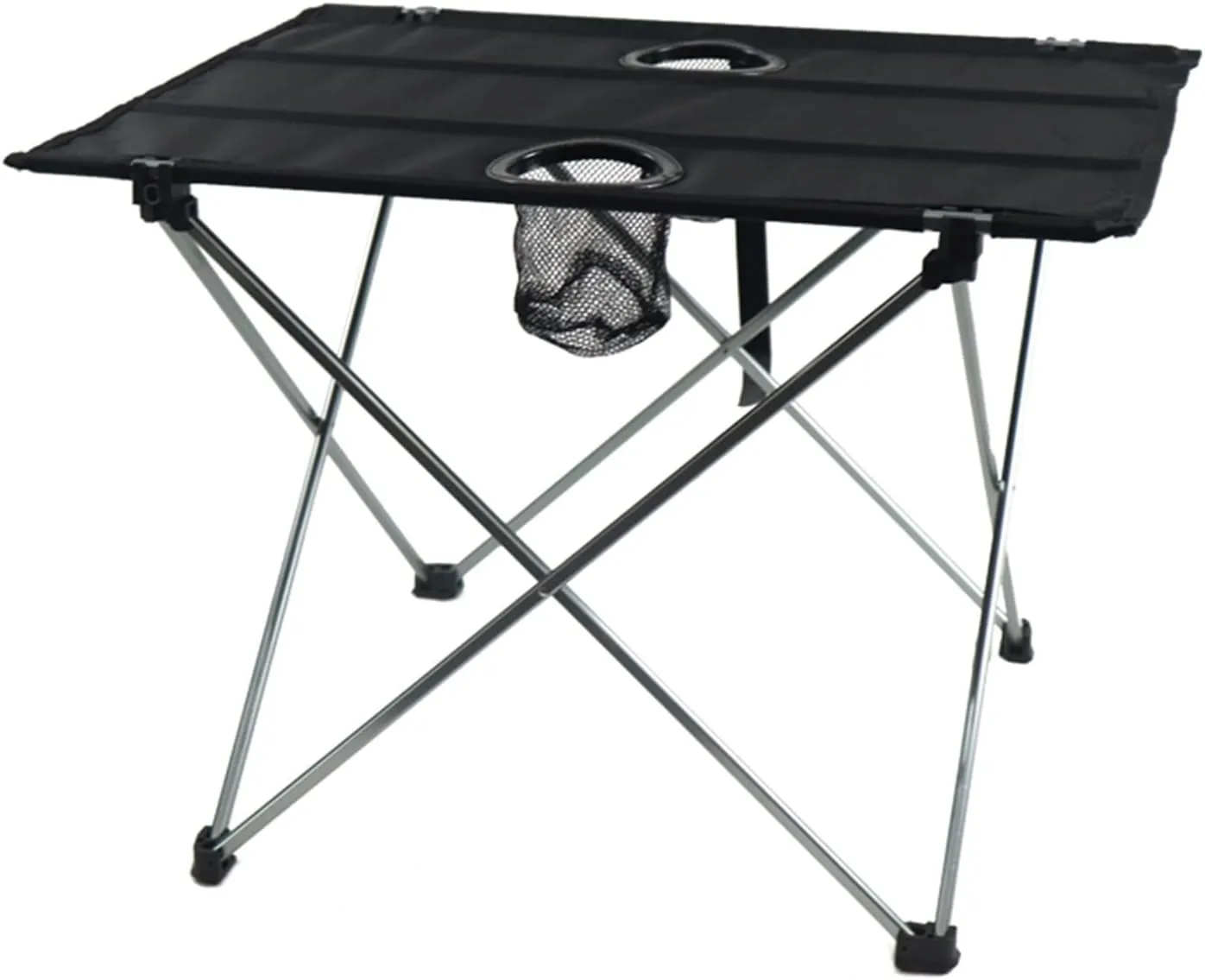 Camp Table Camping Table Collapsible Portable Roll Up Outdoor Foldable Fishing Table Ultralight Oxford Cloth Folding Picnic Table (Black)