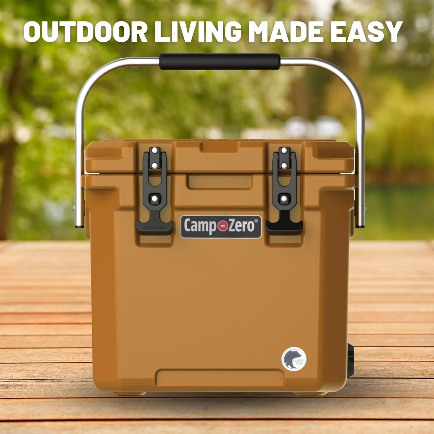 CAMP-ZERO 12L-12.6 Quart Portable Hard Cooler Ice Chest, Perfect for Drinks, Lunch, Beach, Picnics, Boating, Camping and Travel with 2 Molded-in Cup Holders and Folding Aluminum Handle