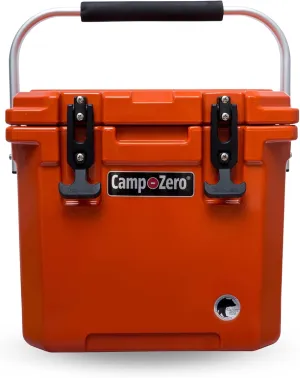 CAMP-ZERO 12L-12.6 Quart Portable Hard Cooler Ice Chest, Perfect for Drinks, Lunch, Beach, Picnics, Boating, Camping and Travel with 2 Molded-in Cup Holders and Folding Aluminum Handle