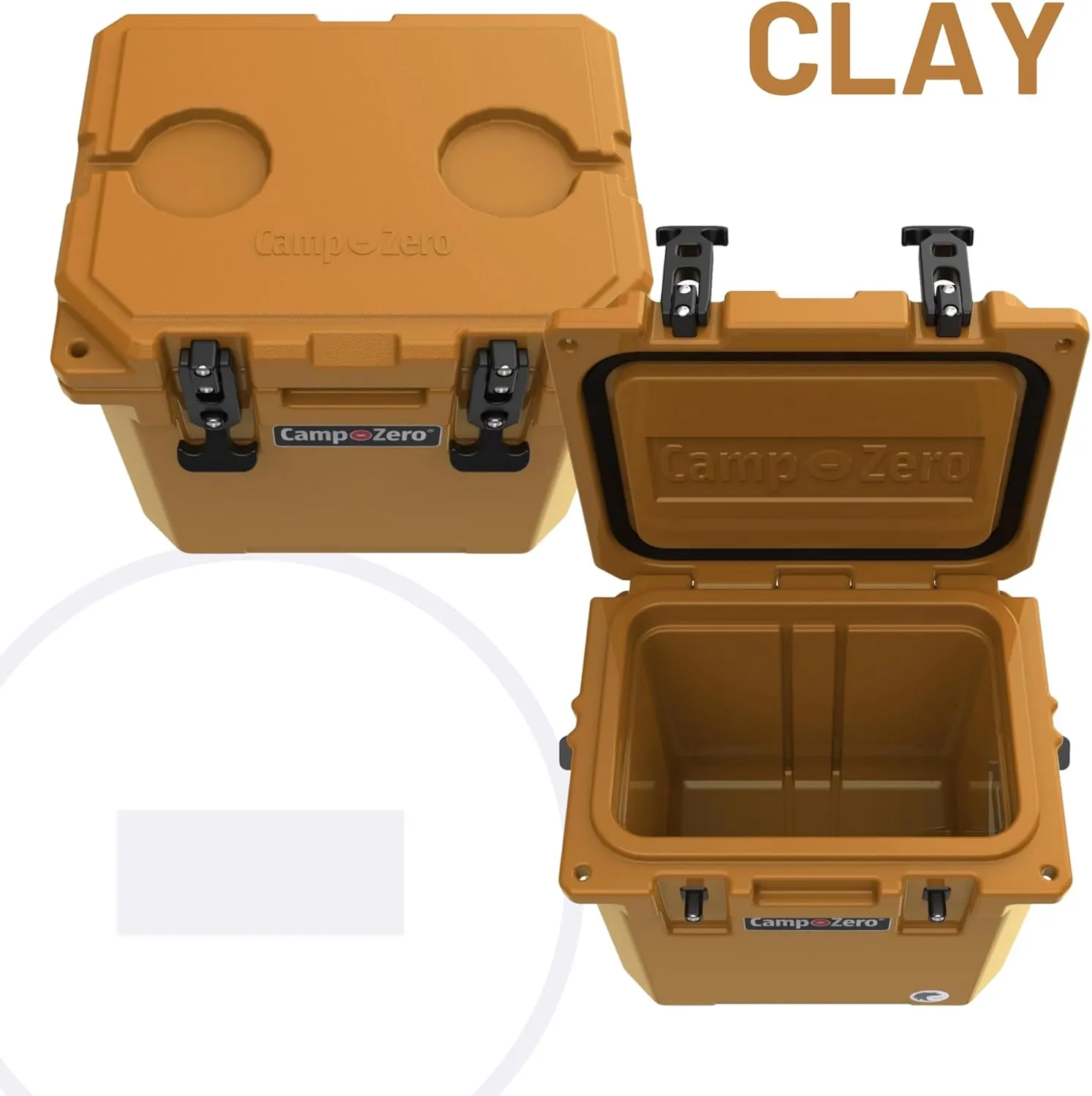 CAMP-ZERO 12L-12.6 Quart Portable Hard Cooler Ice Chest, Perfect for Drinks, Lunch, Beach, Picnics, Boating, Camping and Travel with 2 Molded-in Cup Holders and Folding Aluminum Handle