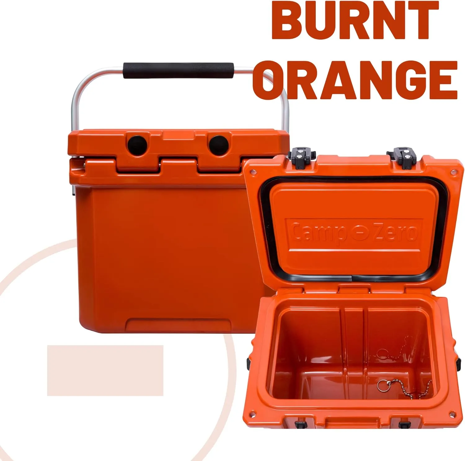CAMP-ZERO 12L-12.6 Quart Portable Hard Cooler Ice Chest, Perfect for Drinks, Lunch, Beach, Picnics, Boating, Camping and Travel with 2 Molded-in Cup Holders and Folding Aluminum Handle