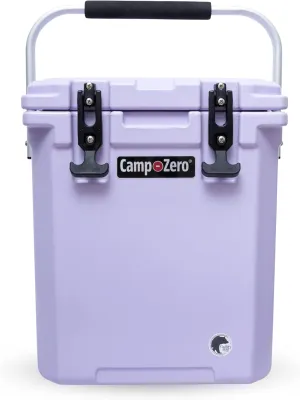 CAMP-ZERO 16L-16.9 Quart Portable Hard Cooler with Divider, Perfect for Drinks, Wine Bottles, Lunch, Beach, Picnics, Boating, Camping, Travel with 2 Molded-in Cup Holders and Folding Aluminum Handle