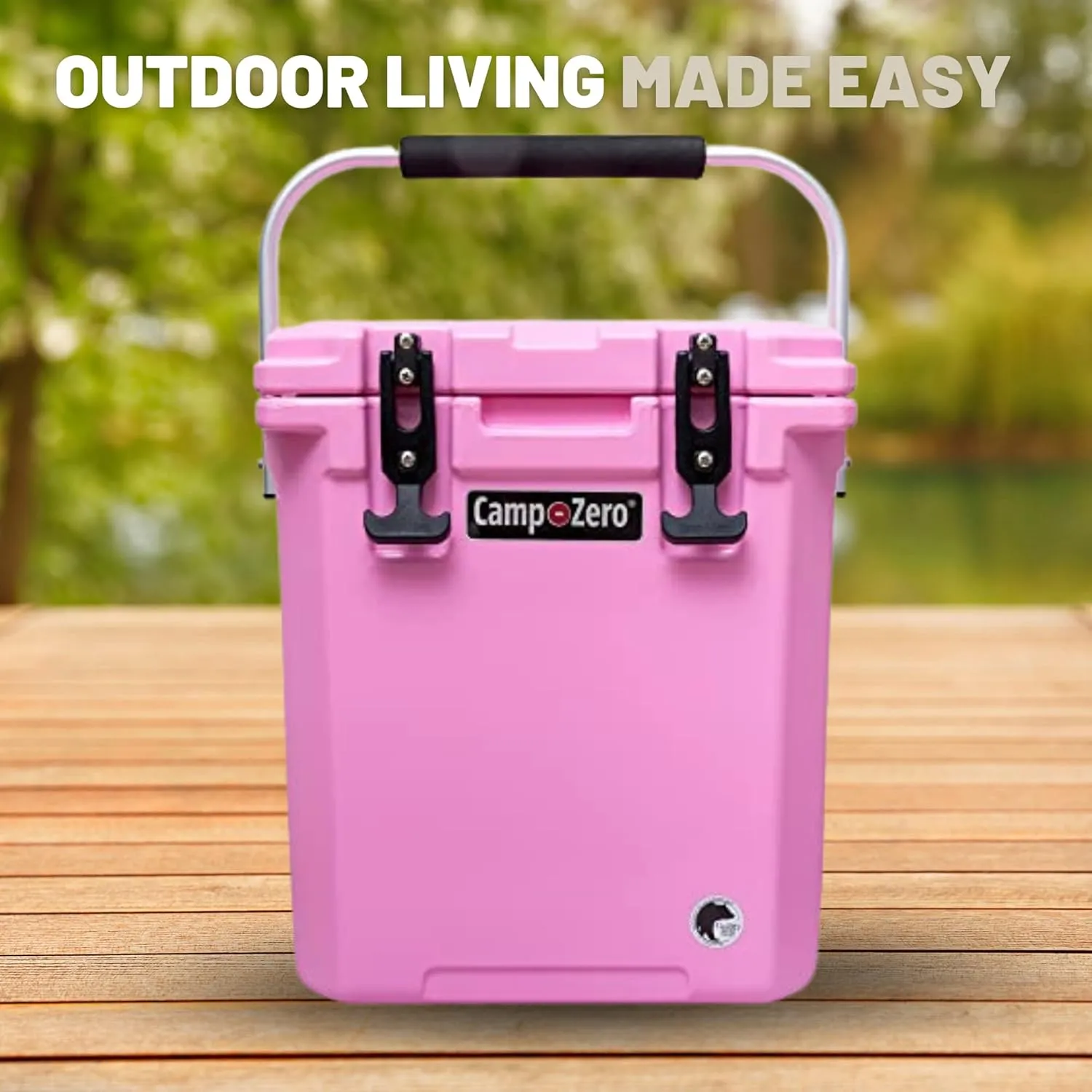 CAMP-ZERO 16L-16.9 Quart Portable Hard Cooler with Divider, Perfect for Drinks, Wine Bottles, Lunch, Beach, Picnics, Boating, Camping, Travel with 2 Molded-in Cup Holders and Folding Aluminum Handle