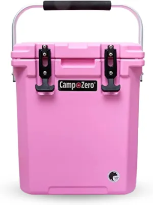 CAMP-ZERO 16L-16.9 Quart Portable Hard Cooler with Divider, Perfect for Drinks, Wine Bottles, Lunch, Beach, Picnics, Boating, Camping, Travel with 2 Molded-in Cup Holders and Folding Aluminum Handle