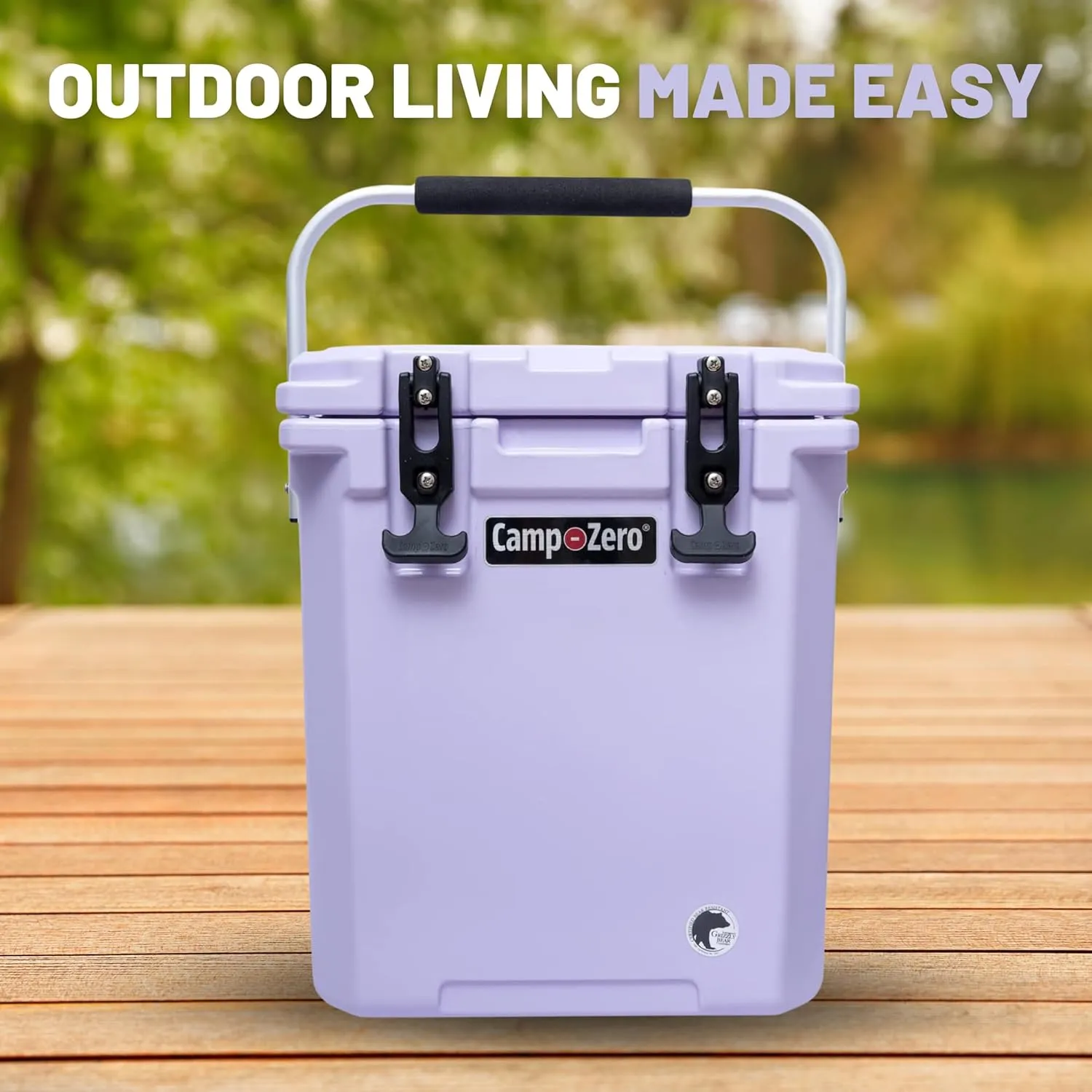 CAMP-ZERO 16L-16.9 Quart Portable Hard Cooler with Divider, Perfect for Drinks, Wine Bottles, Lunch, Beach, Picnics, Boating, Camping, Travel with 2 Molded-in Cup Holders and Folding Aluminum Handle
