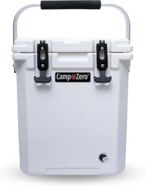 CAMP-ZERO 16L-16.9 Quart Portable Hard Cooler with Divider, Perfect for Drinks, Wine Bottles, Lunch, Beach, Picnics, Boating, Camping, Travel with 2 Molded-in Cup Holders and Folding Aluminum Handle