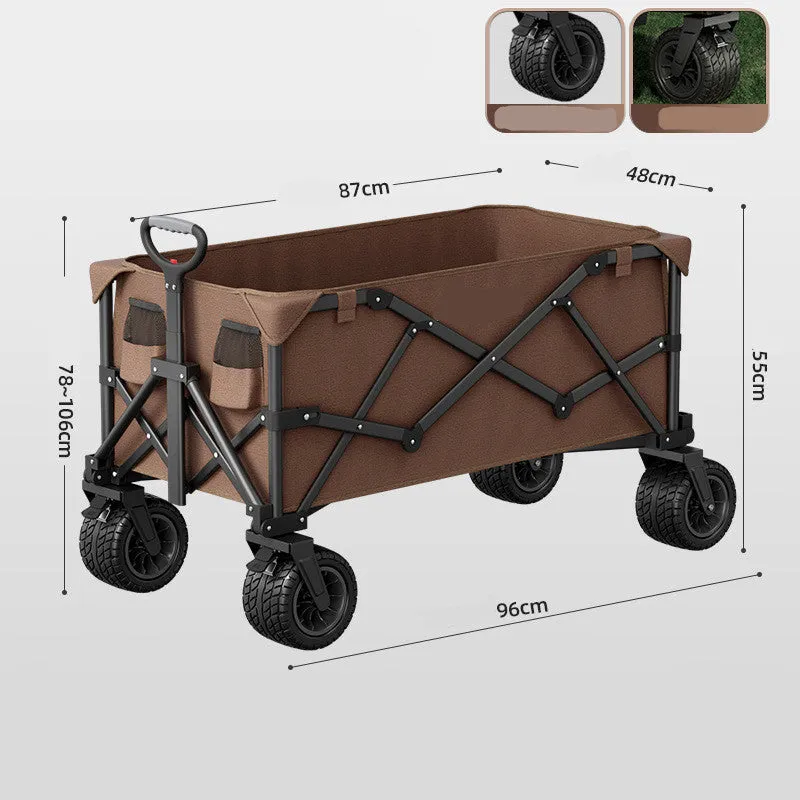Camping Cart Foldable Outdoor Hand Push Picnic Cart