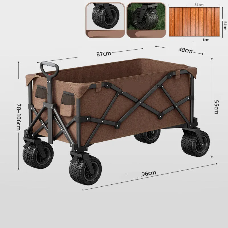 Camping Cart Foldable Outdoor Hand Push Picnic Cart