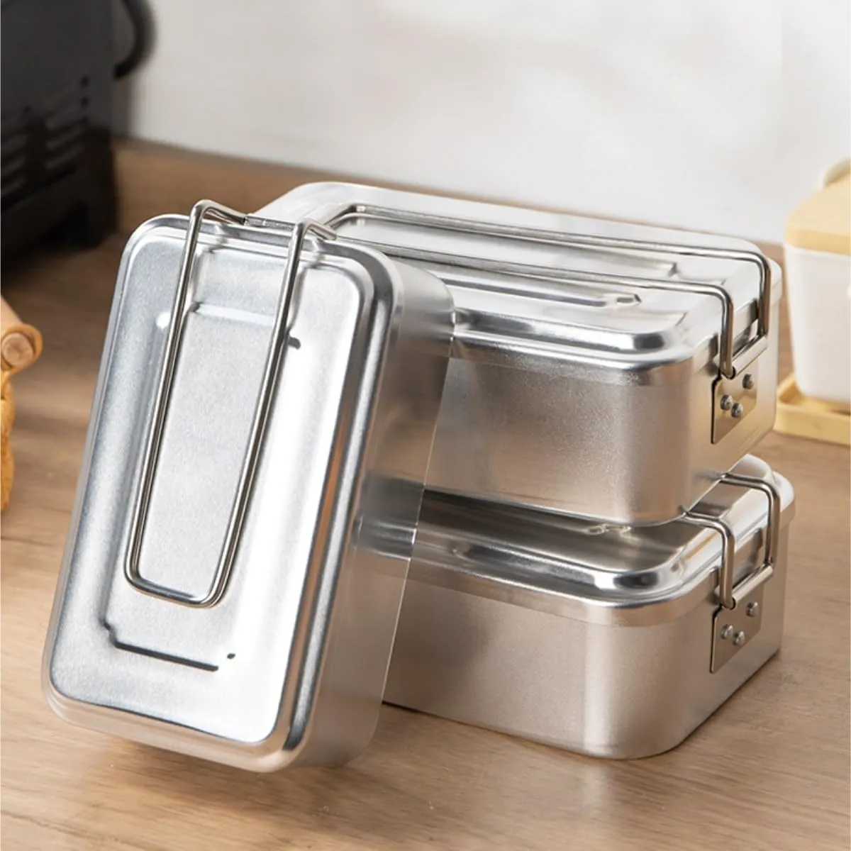 Camping Cookware, Outdoor Camping Cooking Can Be Heated by Open Fire Picnic Aluminum Lunch Box Iron Lunch Box Portable Stove(12.5x21.5cm)