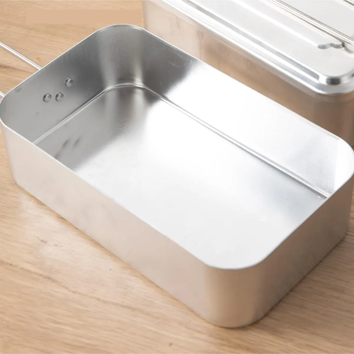 Camping Cookware, Outdoor Camping Cooking Can Be Heated by Open Fire Picnic Aluminum Lunch Box Iron Lunch Box Portable Stove(12.5x21.5cm)