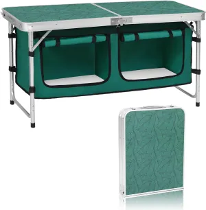 Camping Folding Aluminum Table with Adjustable Legs for Outdoor Travel Beach, Backyards, BBQ, Party and Picnic Foldable Table