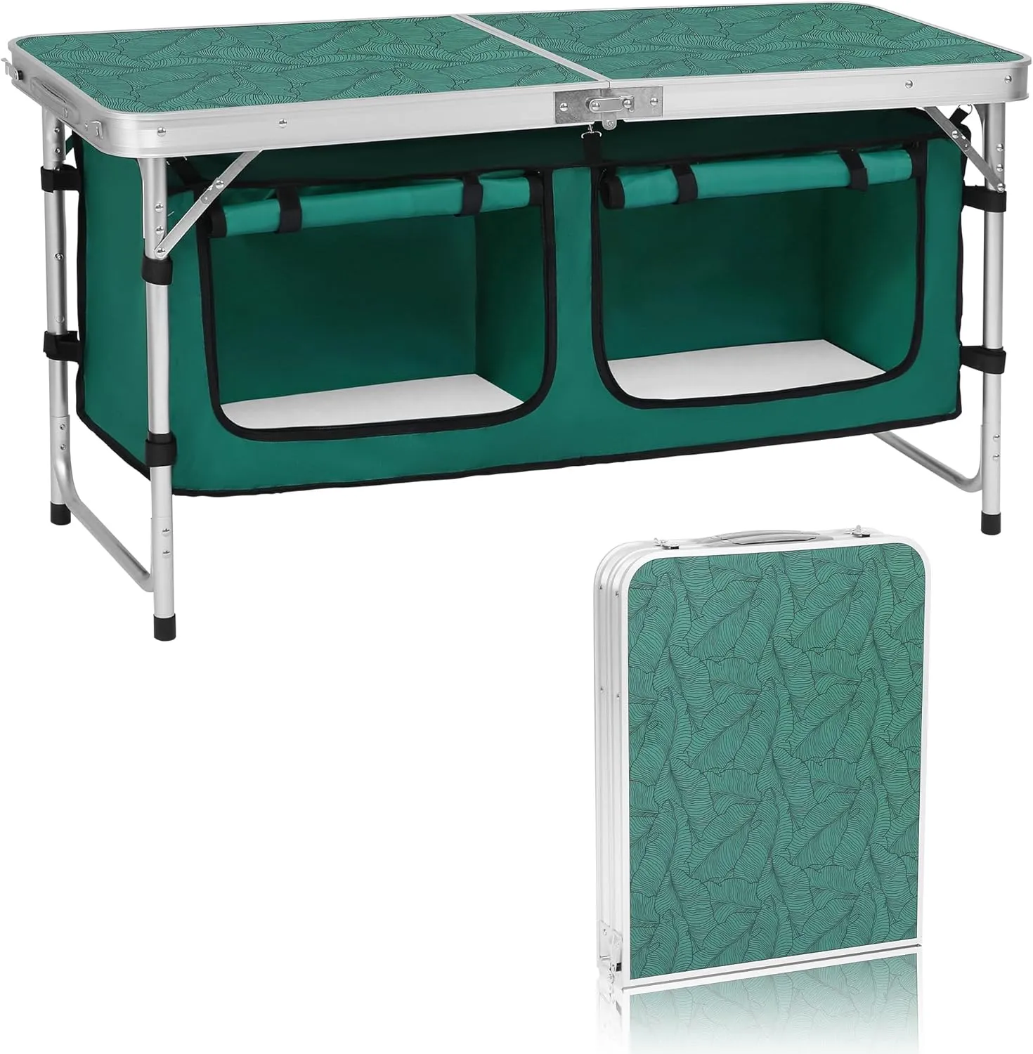 Camping Folding Aluminum Table with Adjustable Legs for Outdoor Travel Beach, Backyards, BBQ, Party and Picnic Foldable Table