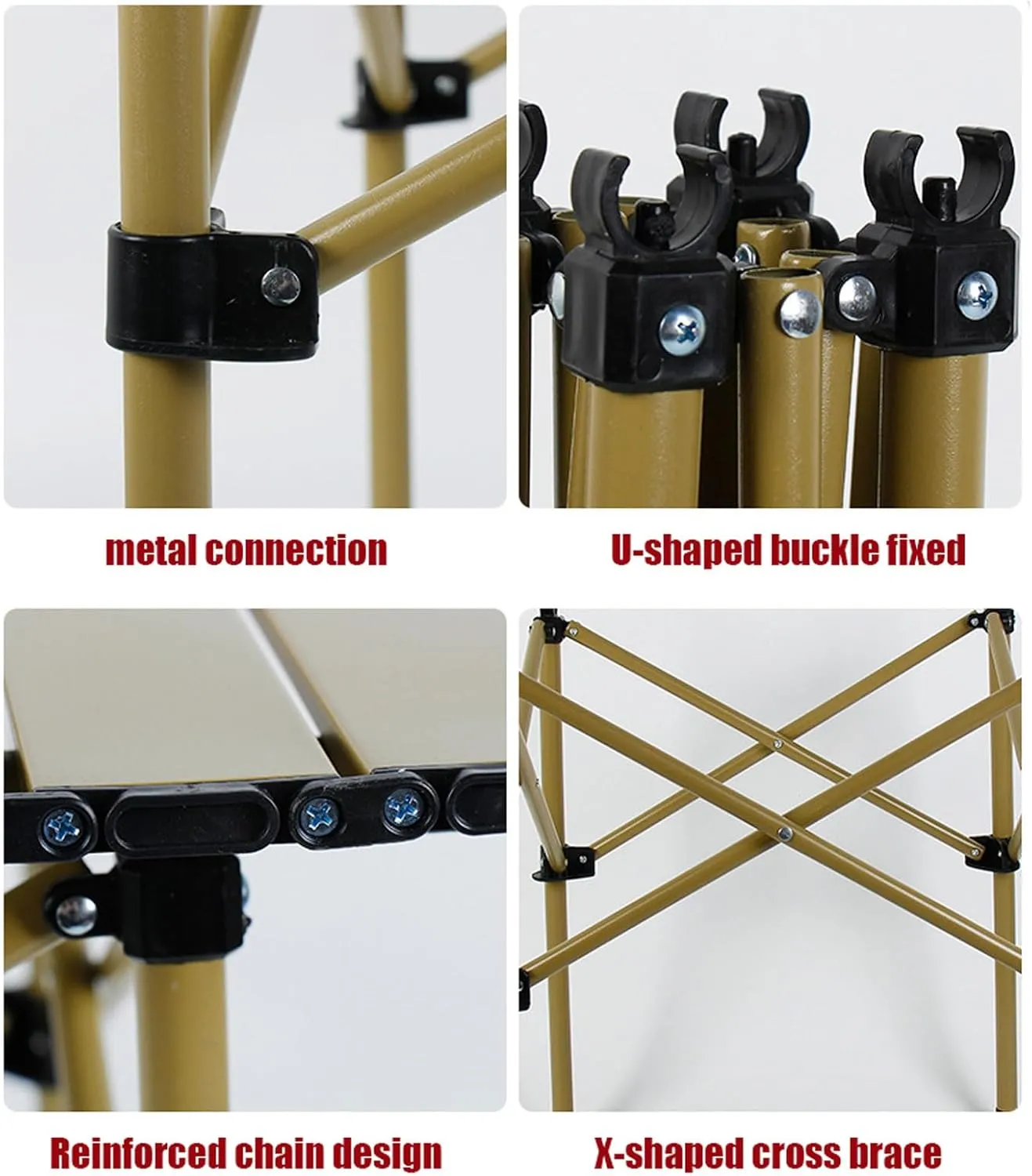 Camping Folding Table and airs Set, Aluminum Table with Aluminium Roll-up Table Top, Portable Foldable airs with Easy Carrying Bag for Indoor, Outdoor