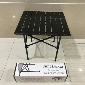 Camping furniture,Compact Camping Table Folding Camp Side Table Portable Roll up Aluminum Table with Carry Bag Lightweight Foldable Small Camp Table for Indoor Outdoor Picnic Backyard BBQ - 18.5"D x19.6"W x 19.6"H
