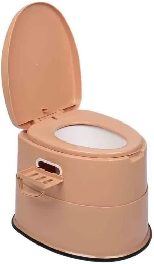 Camping Hygiene Portable Detachable 5L Toilet Indoor Outdoor Potty (Brown)