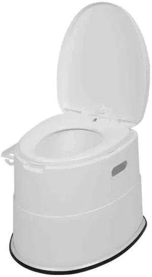 Camping Hygiene Portable Detachable 5L Toilet Indoor Outdoor Potty (White)