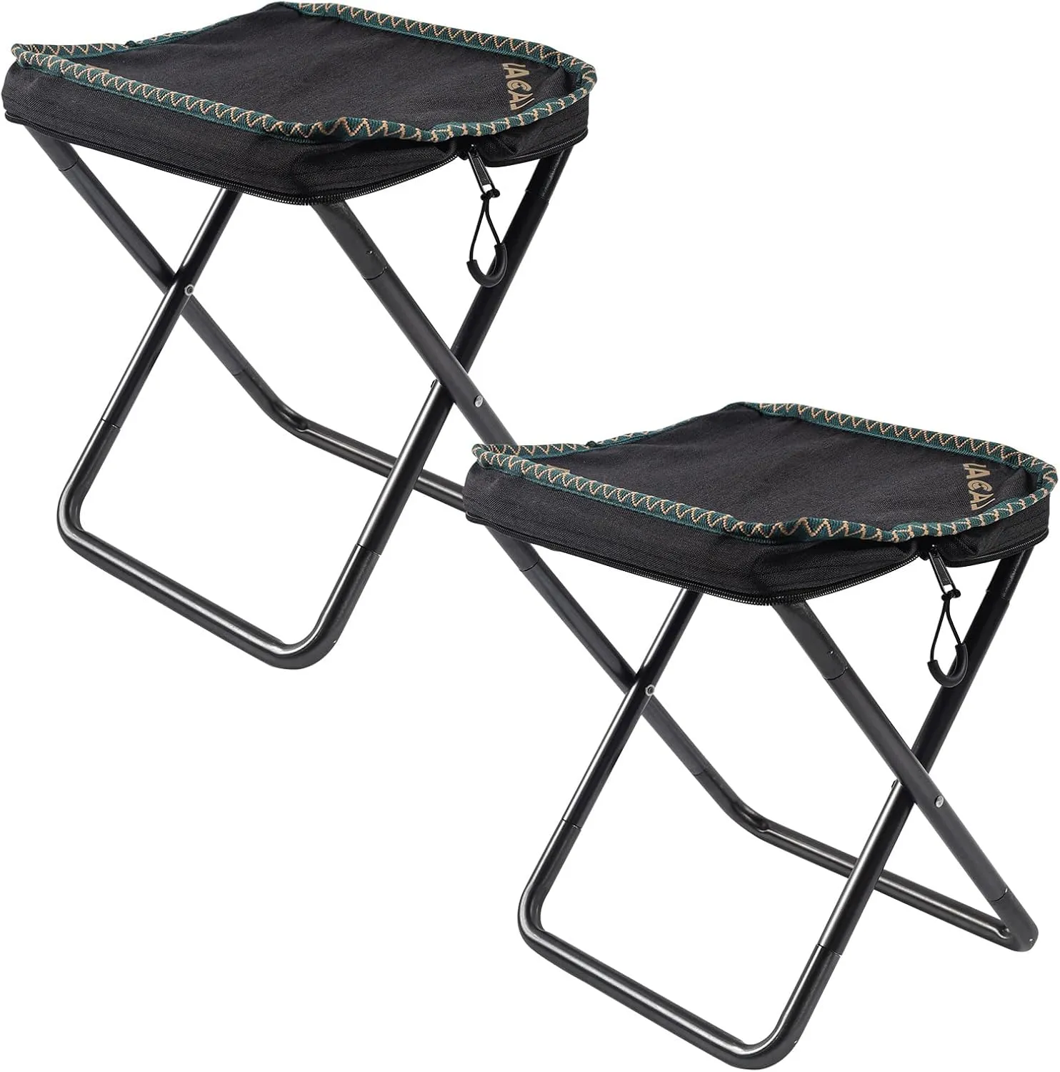 Camping Stool,Portable Folding Compact Stool for Outdoor Camp,Hiking,Picnic Fishing,600D Oxford Cloth, Durable Aluminum Frame (Black 2 Packs)