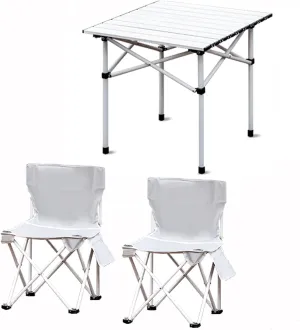 Camping Table Chairs Portable Outdoor and Chair Set, Ultra-Light and Durable Aluminum Alloy Picnic Table, Suitable for Car Travel Beach Fishing