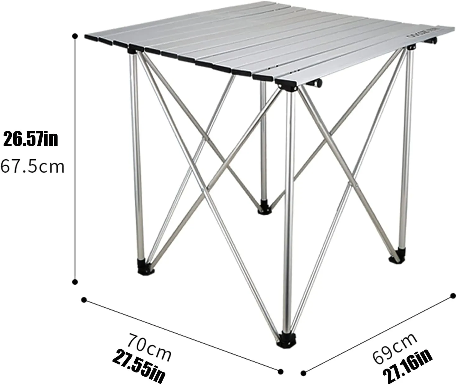 Camping Table Chairs Portable Outdoor Folding Table and Chair Set, Roll Aluminum Camping Picnic Table, Suitable for Car, Beach, Fishing (Color : 3-Piece Set)
