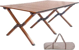 Camping Tables, Outdoor Folding Table, Aluminum Roll-up Camp Table with Carry Bag for Outdoor, Camping, Beach, Backyard, BBQ, Party, Patio, Picnic (Color : B)