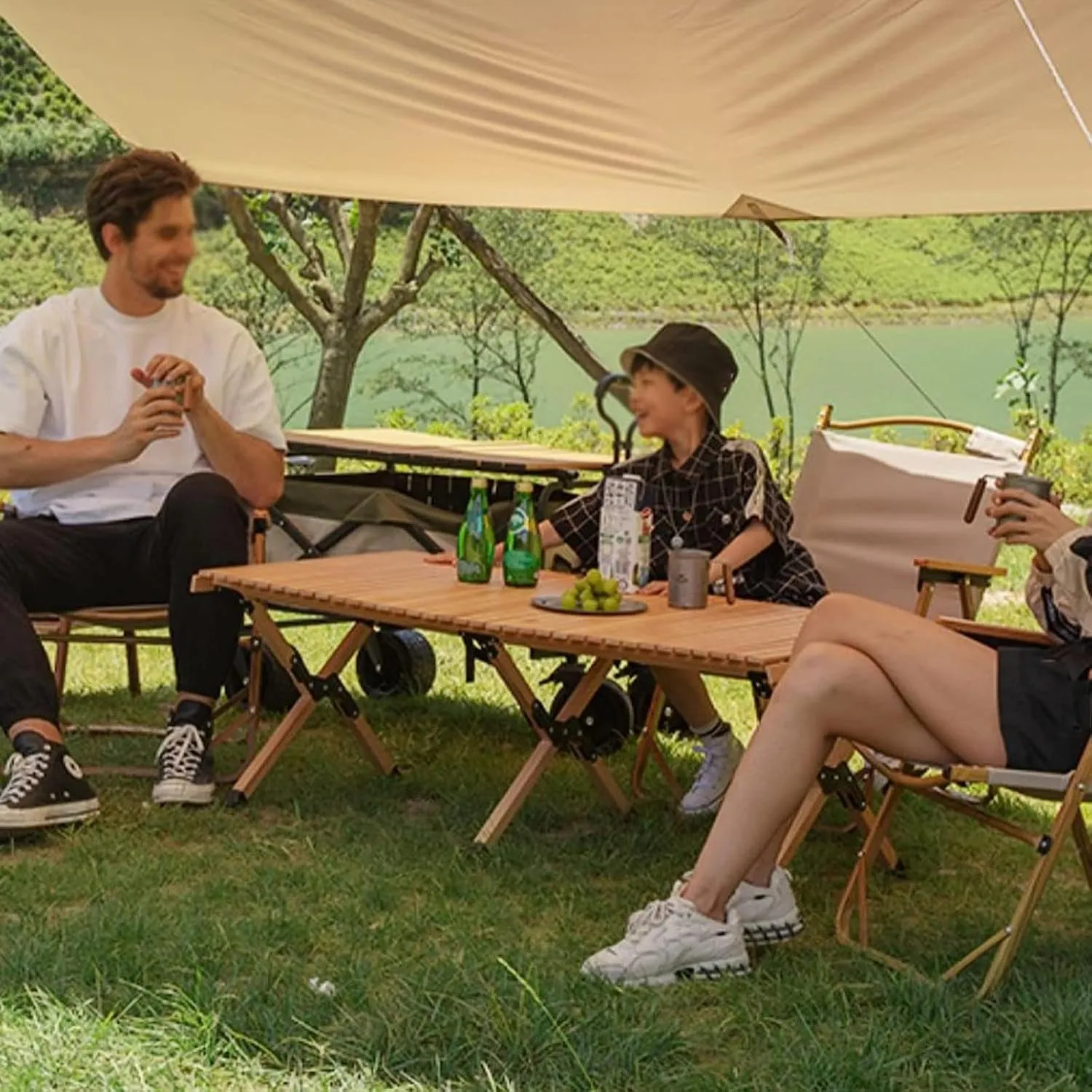 Camping Tables Portable Folding Table with Bag,Outdoor Aluminum Roll up Table for Picnic,Collapsible Camp Tables for Garden Sand BBQ Party Hiking