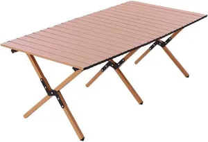 Camping Tables That Fold Up Picnic Table Folding Portable Table Carbon Steel with Roll Up Top Sturdy Portable Camp Table for Outdoor Picnic Travel