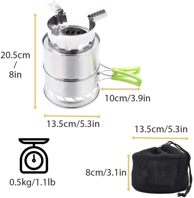 Camping Wood Stove Backpacking Wood Burning Stove Portable Outdoor Folding Stov
