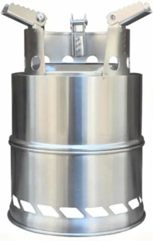 Camping Wood Stove, Folding Backpacking Stove, Portable Stainless Steel Wood Stove, Alcohol Stove for Outdoor Cooking Picnic with Alcohol Bowl and Grill Grid