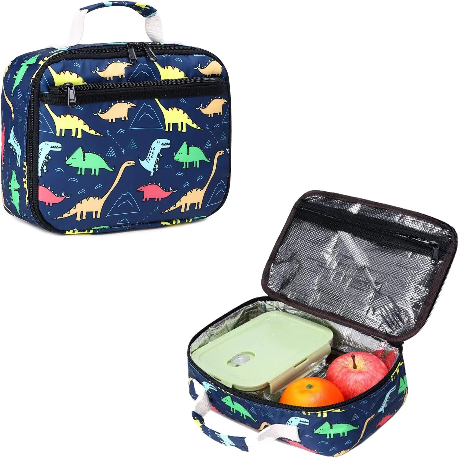 CAMTOP Backpack for Kids, Boys Preschool Backpack with Lunch Box Toddler Kindergarten School Bookbag Set (4-7Years,Dino-Navy Blue, 15/''(L)x11.8/''(H)*5.1/''(W))
