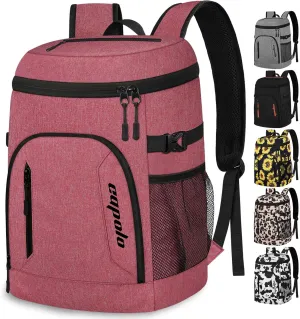 Capolo Cooler Backpack 30/45 Cans, Insulated Thermal Bag Beverage Soft Cooler Lunch Camping Travel Picnic Hiking for Men Women