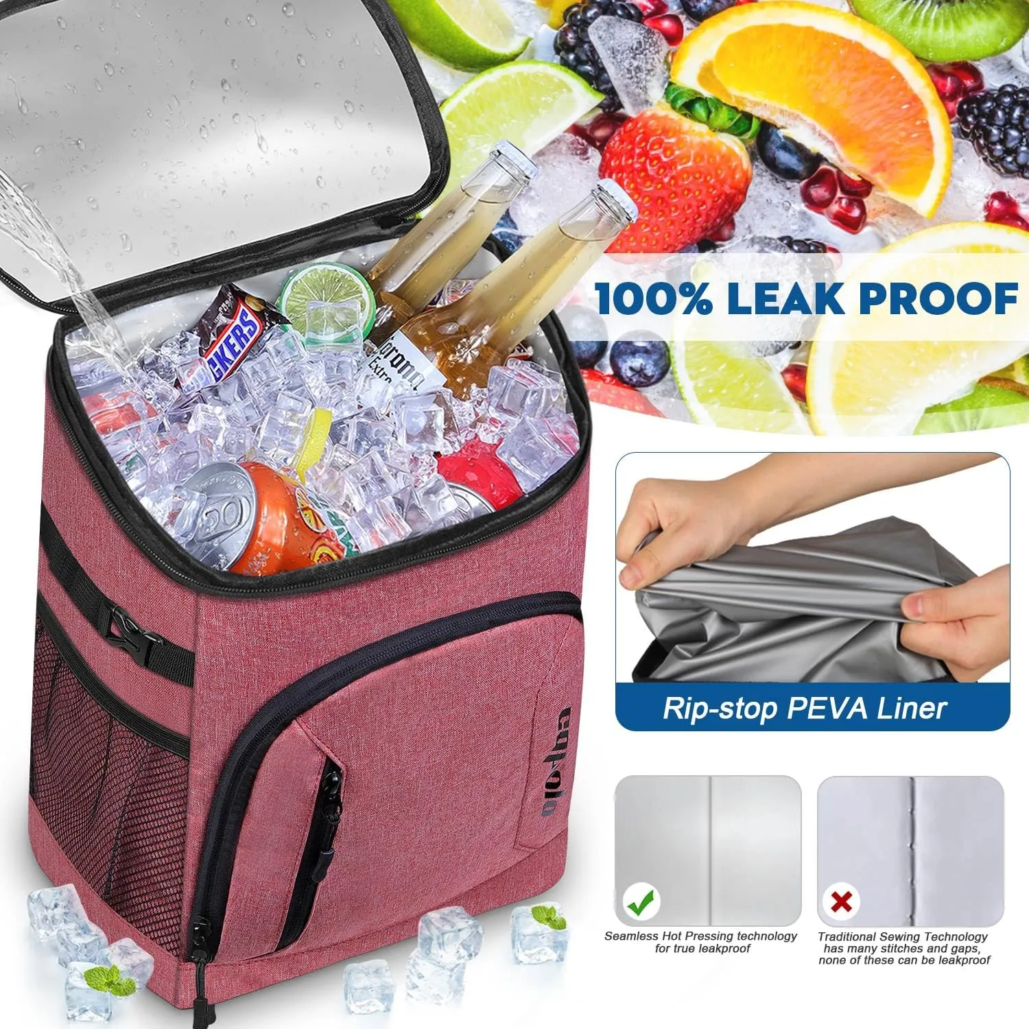Capolo Cooler Backpack 30/45 Cans, Insulated Thermal Bag Beverage Soft Cooler Lunch Camping Travel Picnic Hiking for Men Women