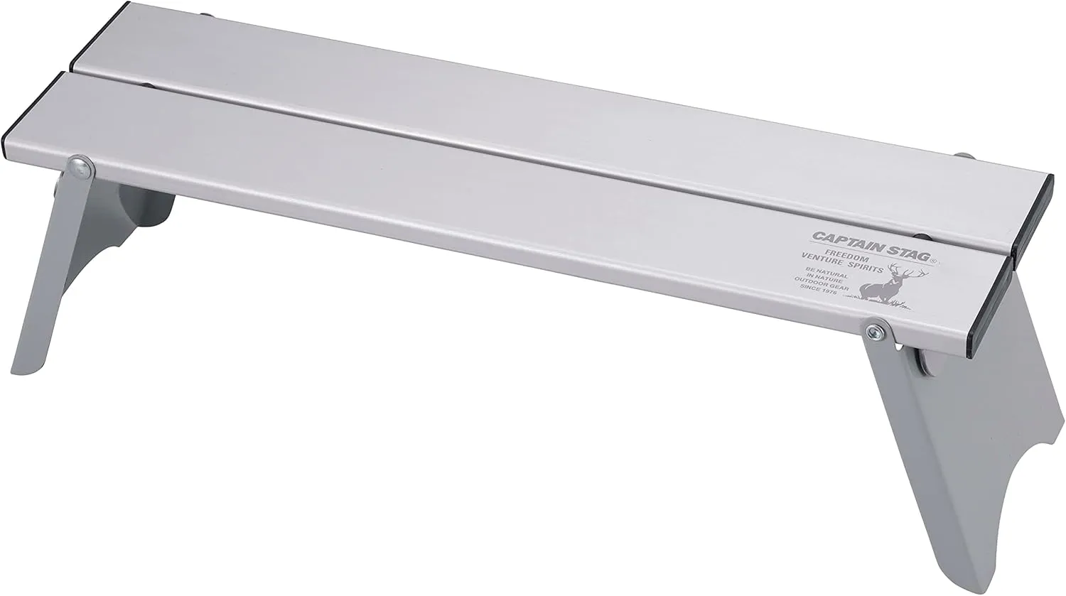 Captain Stag UC-574 Outdoor Table, Aluminum, Solo Table, Width 16.5 x Depth 4.5 x Height 4.7 inches (420 x 115 x 120 mm), Connecting Function, Compact, Storage Case Included, Silver