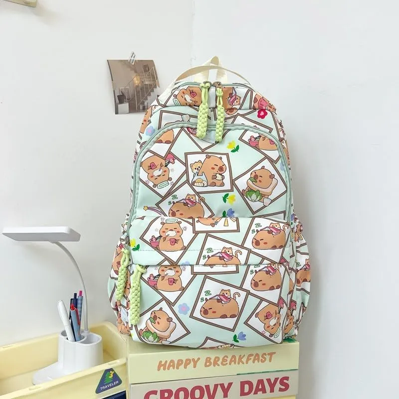 Capybara Backpack Ita Bag Breathable Cute Cartoon Mochila Capybara Bag Funny Kawaii Backpack