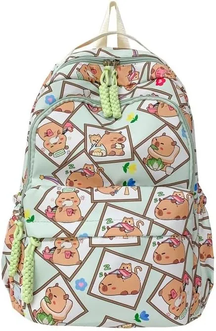 Capybara Backpack Ita Bag Breathable Cute Cartoon Mochila Capybara Bag Funny Kawaii Backpack