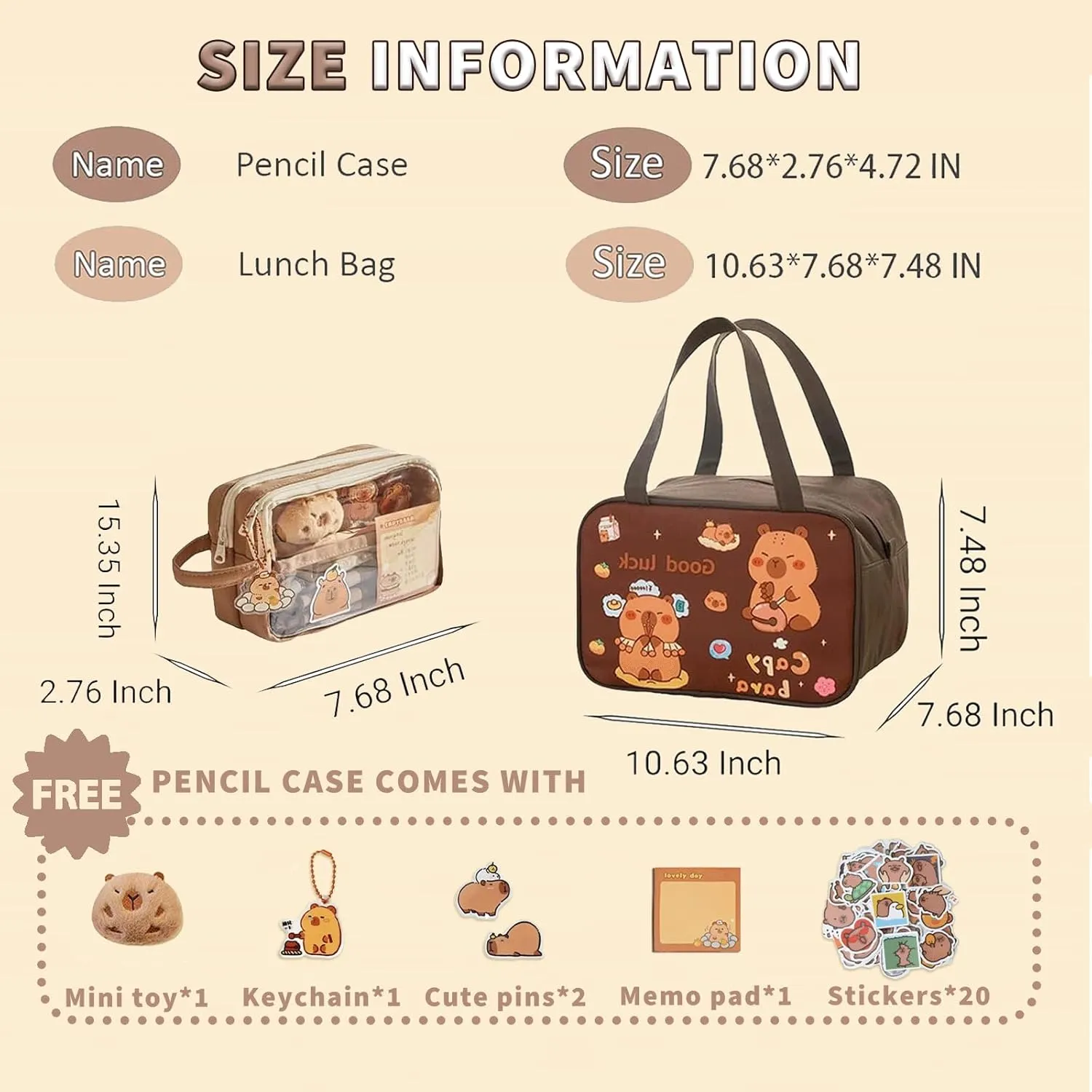 Capybara Backpack Mochila Capybara Cute Kawaii Kapibara Daypack Funny Going Out Cartoon Laptop Travel Casual Bag(Black,Medium)