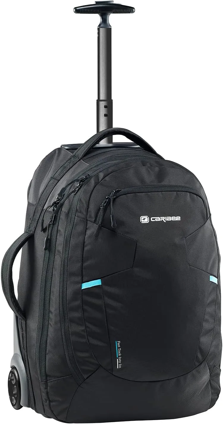 Caribee Stratos 42L Hybrid Wheel Aboard laptop Trolley/Backpack, 54x36x30cm (21x14x12inch) lightweight