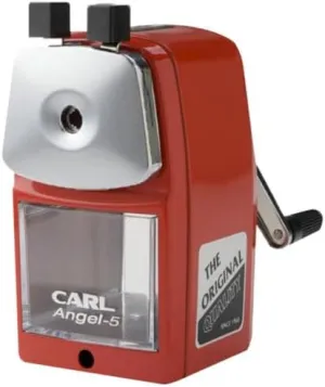 CARL Angel Manual Pencil Sharpener, Red