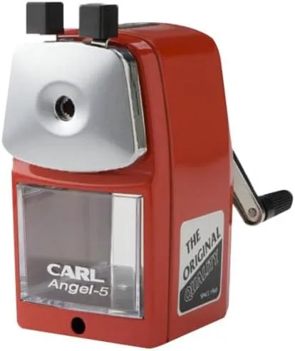 CARL Angel Manual Pencil Sharpener, Red