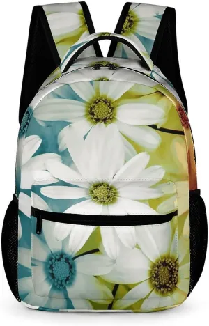 Carry on Backpack,Daisy Flowers in Different Featured Framed Print Backpack,classical Travel Backpack,backpack with Pocket,unisex Travel Work Bag