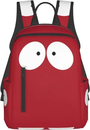 Cartoon Cute Eyes To Eyes Red Casual Backpacks Large Capacity Laptop Backpack Sports Rucksack Travel Daypack Adjustable Shoulder Strap Work Bag for Outdoor Camping