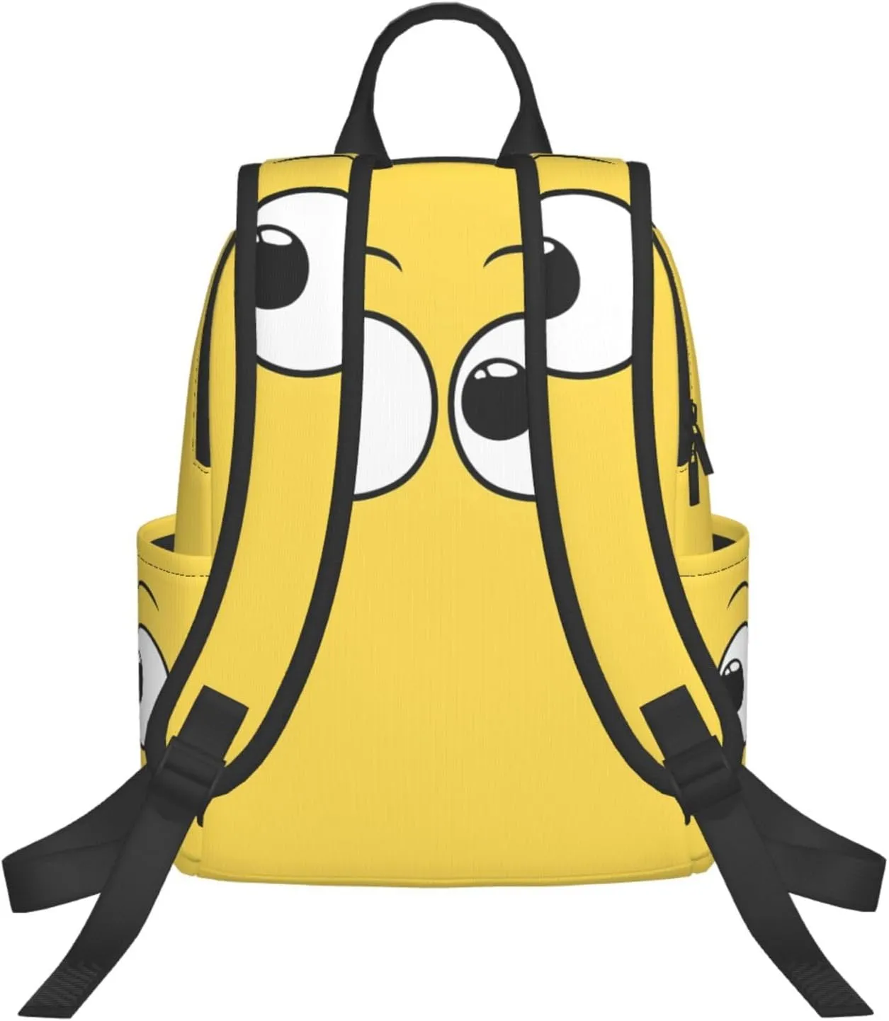 Cartoon Cute Eyes Yellow Casual Backpacks Large Capacity Laptop Backpack Sports Rucksack Travel Daypack Adjustable Shoulder Strap Work Bag for Outdoor Camping