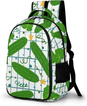 Cartoon Vegetables Cucumber Pattern Backpack for Worker Teacher Business Hiking Travel Bag Shoulders Bag