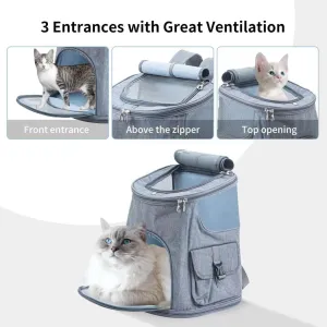Cat Backpack Carrier- Small Dog Backpack Carrier Pet Carrier Backpack, Breathable and Cool Cat Travel Backpack, Suitable for Hiking, Traveling, Camping