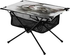 Cat Drawing Portable Folding Camping Table, Compact Lightweight Beach Table with Carrying Bag for Outdoor Picnics, BBQs, Camp