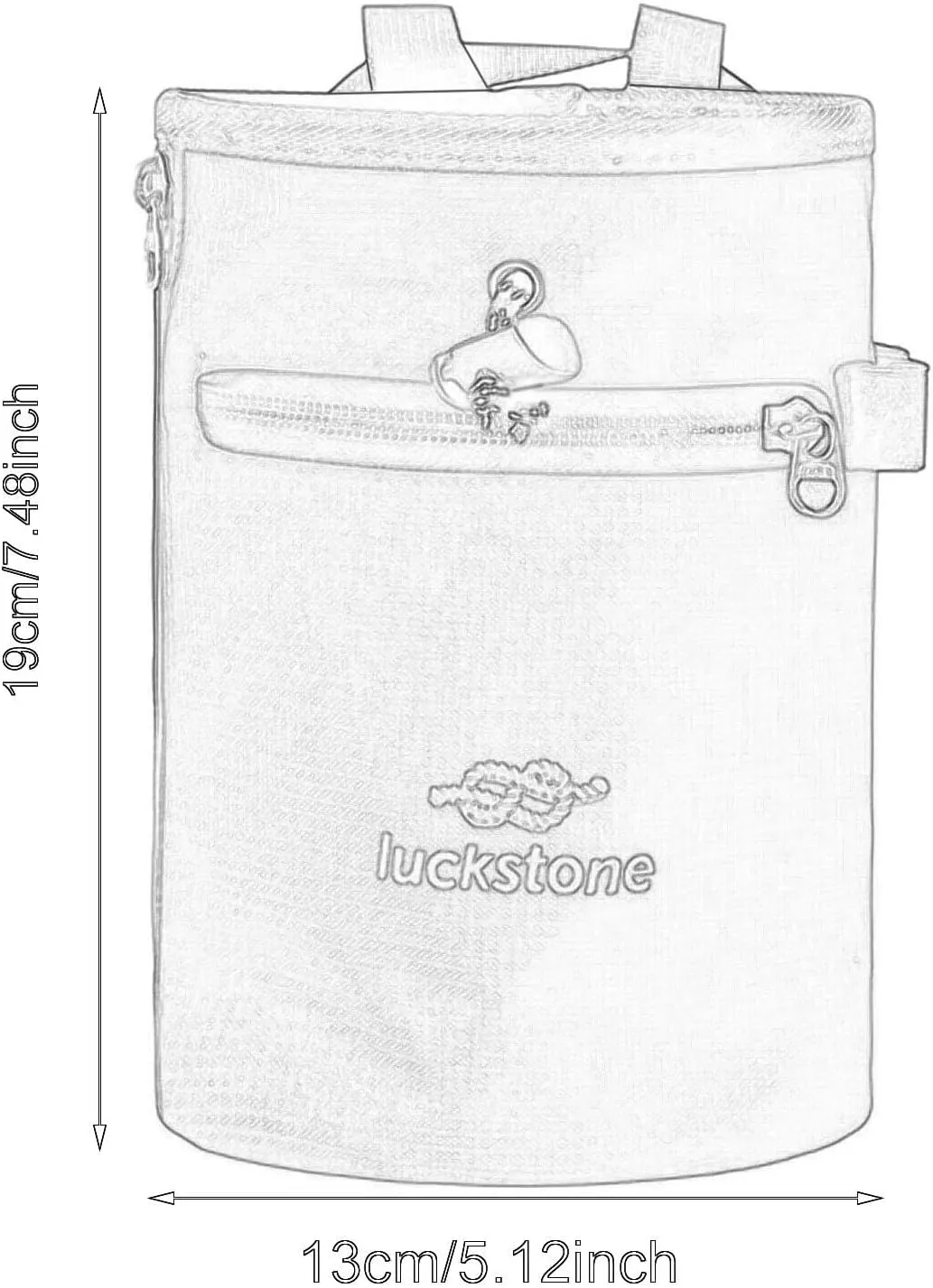 Chalk Bag with Zipper Pocket Practical Wear Resistant Adjustable Waist Belt Storage Pouch for Bowling Weightlifting Fitness